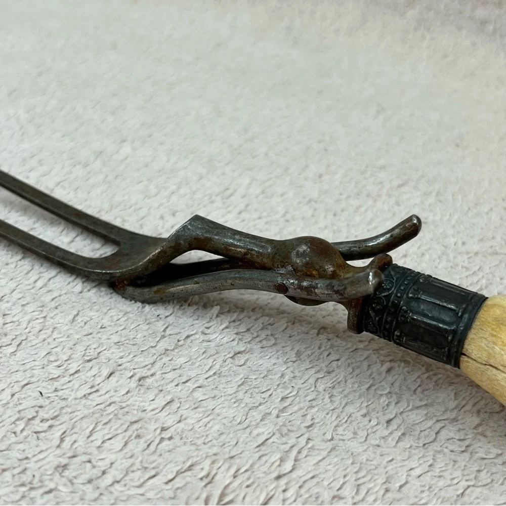 Genuine Antler Large Handmade Grill/Roast Fork-Vintage-Vtg-Renaissance Faire